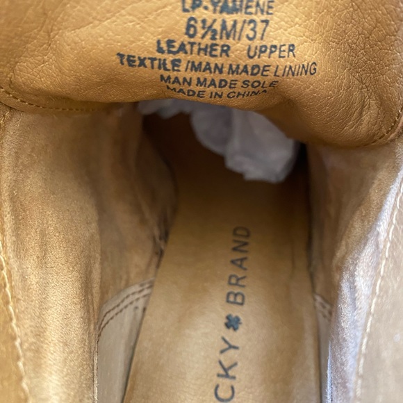 Lucky Brand Yamene Wedge Lace up Ankle Booties Suede Tan Size 6.5M - Picture 9 of 12